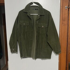 Zara Olive Green Corduroy Jacket